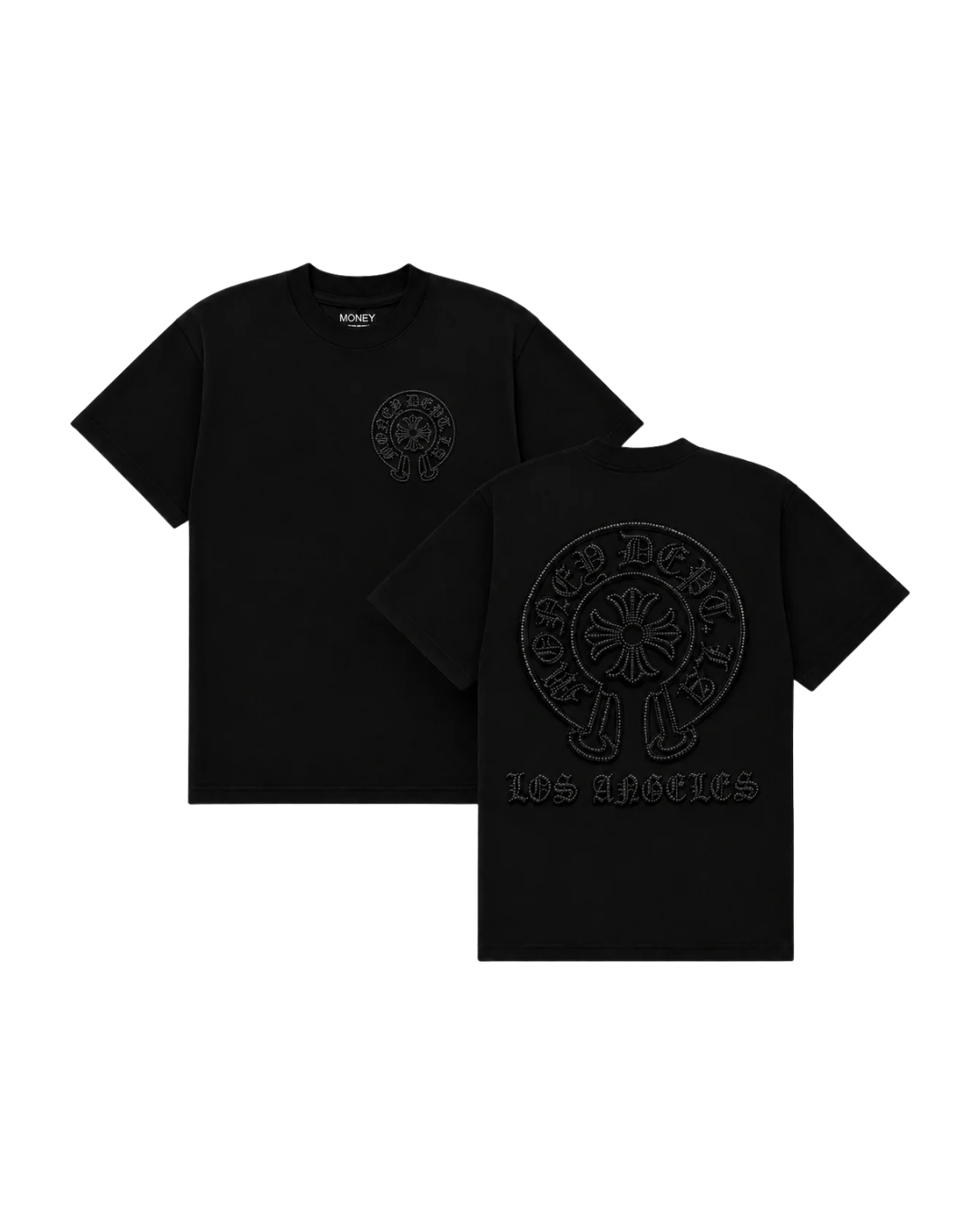 Money Dept. Old English Rhinestones— Black